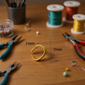 Fibbia a U ILAN 7mm Oro 60pz per Creazione di Gioielli - Product Image 2