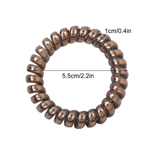 Elastici per Capelli a Spirale in <span class=keywords><strong>Metallo</strong></span> Argento Brillante, Fasce Elastiche a Cavo Telefonico, Legacci per Capelli a Spirale - Product Image 3
