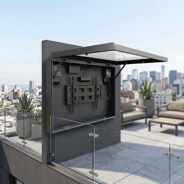 Outdoor Weatherproof Lockable Steel Enclosure for LCD/LED Digital Signage Displays with Cooling System