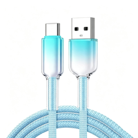 Câble de charge rapide USB-Type-C 100W OEM/ODM directement de l'usine, 1M, prise transparente, haute durabilité