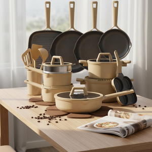 Juego de <span class=keywords><strong>Ollas</strong></span> y Sartenes <span class=keywords><strong>CAROTE</strong></span> de 31 Piezas, Revestimiento Antiadherente de Granito, Juego de Utensilios de Cocina de Inducción, Sin PFOA, Tapa de Vidrio, Apto para Lavavajillas - Product Image 1