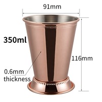Tasse à Mojito en Acier Inoxydable 304, Standard Européen, Tasse à Vin Rouge Perlée, Fourniture Directe Usine, Tasse à Cocktail Moderne