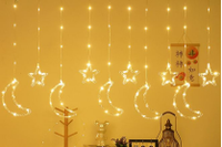 Lune étoile vacances chaîne Led fenêtre rideau fée Ramadan et Hajj Eid Al-adha décor lumières