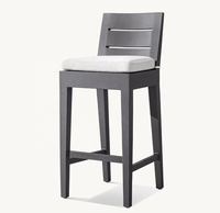 Ensemble de mobilier de bar extérieur en aluminium artisanal de luxe moderne pour cour, patio, jardin, hôtel, plage, piscine