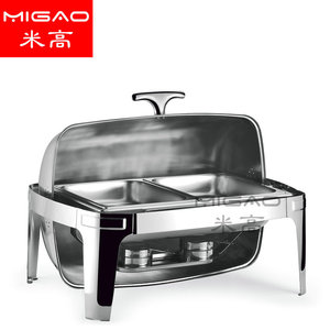 เตาอุ่นอาหารสแตนเลส Migao ทรงสี่เหลี่ยม 1500 วัตต์ แบบไฟฟ้า พร้อมฝาปิดแบบพลิก สำหรับงานจัดเลี้ยง - Product Image 5