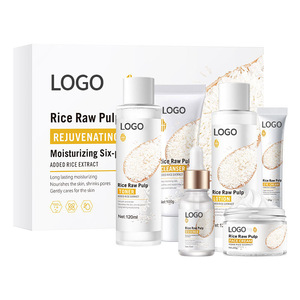 Ensemble de soins du <span class=keywords><strong>visage</strong></span> hydratants au riz biologique anti-rides quotidiens de marque propre 5 pièces comprenant une exfoliation éclaircissante blanchissante du <span class=keywords><strong>visage</strong></span> - Product Image 6