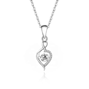 MN13 Regalos de Boda, Joyería con Dije de Corazón, Diamante Certificado GRA, Plata de Ley 925, Collar con Colgante de Moissanita VVS para Mujer - Product Image 1