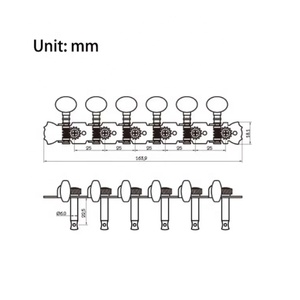 Clavijas de Afinación para Guitarra Acústica de 12 Cuerdas, 6L6R Cromadas, Clavijeros de <span class=keywords><strong>Mandolina</strong></span> con Doble Orificio - Product Image 3