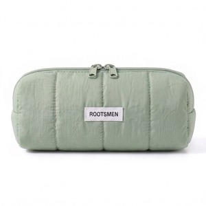 Bolsa de Maquillaje Pequeña, Color Verde Salvia, Acolchada, Bolsa Cosmética, T/C Polialgodón, Delgada, con Cierre, Logotipo Personalizado, OEM ODM, Estuche para Lápices - Product Image 3