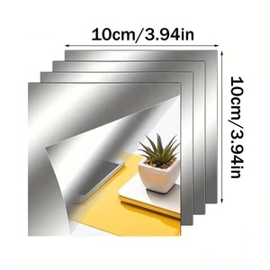 Wholesale 10x10cm Square <b>Self</b> <b>Adhesive</b> Acrylic <b>Mirror</b> Tiles Frameless Modern Unbreakable Lightweight Wall Art for Home Rental - Product Image 1