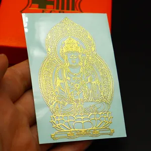 Будда благословит буддистские товары предмет Мьянма Малайзия Индонезия клей Будда шаблон золотой серебряный никель металл этикетка наклейка