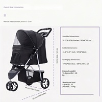 Poussette pliable à 3 roues pour chien, chariot de transport pour animaux de compagnie, Cochecito Perro, Poussette Hundebuggy
