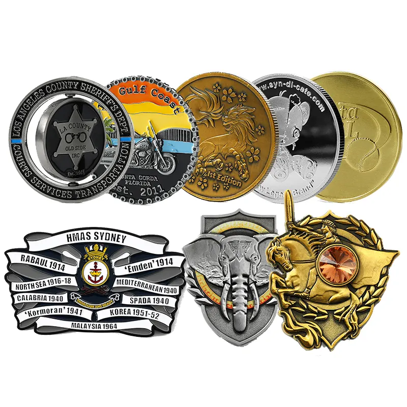 Custom 3d 2d Gold Metal Soft Enamel Commemorative Coin Europe Us Die Cast Brass Zinc Alloy Metal Challenge Coin