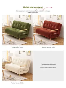 फ्रेंच रेट्रो शैली बिल्ली फ्लेक्स कार्यात्मक सोफे बिस्तर रहने वाले कमरे छोटे अपार्टमेंट फोल्डेबल दोहरी-उपयोग डबल सोफा लकड़ी फ्रेम <span class=keywords><strong>2</strong></span>-सीटर - Product Image 2