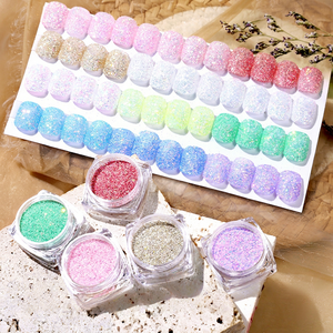 12 colores Nail Broken Drill Pigment Nail Art Decorativo Shimmer Sugar Glitter Powder - Product Image 1
