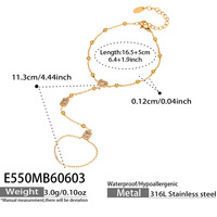 Bracelet géométrique en zircon couleur or en acier inoxydable pour femmes et hommes, bijoux à maillons de chaîne tendance, vente en gros