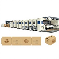 Machine d'impression, de découpe rotative, de pliage, de collage et de cerclage entièrement automatique FFG 4 couleurs avec plieuse-colleuse intégrée