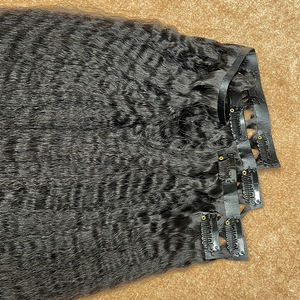 Yaki Kinky 直发夹式接发件 100% 人发 天然无缝 厚实丰盈 柔软 可重复使用 易于安装 - Product Image 3