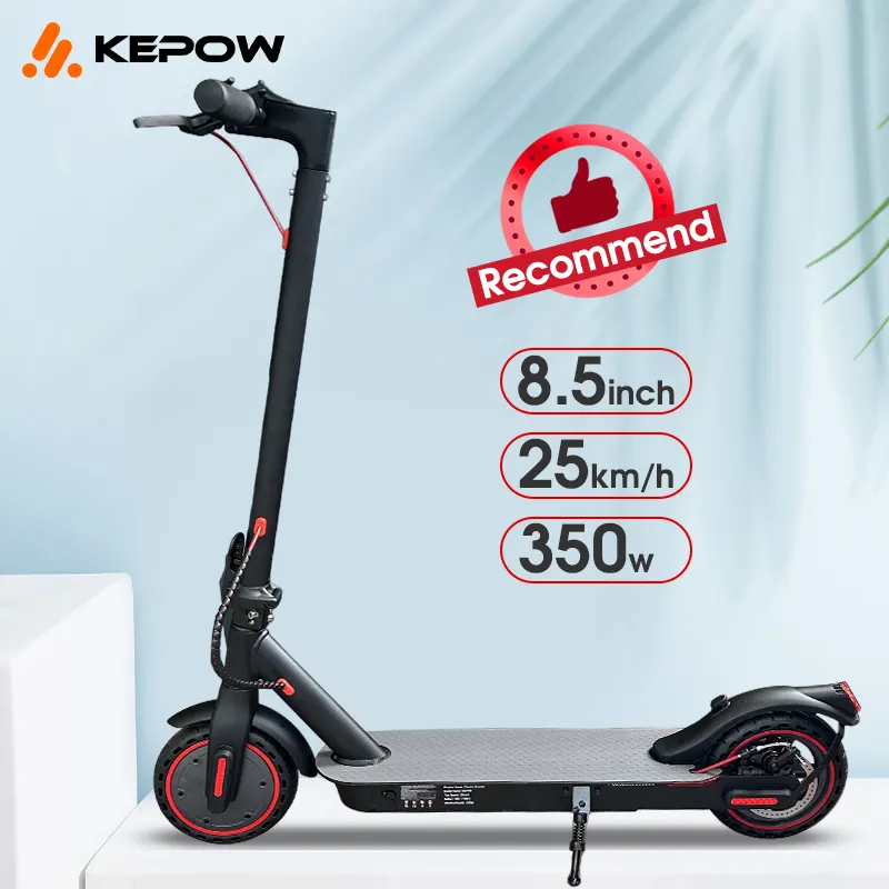 Trottinettes électriques Kepow E9pro, trottinettes électriques pliables de 8.5 pouces, pneus en nid d'abeille de 350W et 7,5 Ah, usine chinoise