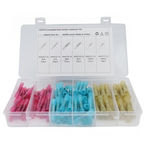 IQIHUI Insulated Heat Shrink Connector <b>Kit</b> 125Pcs AWG22-18 16-14 12-10 Red Blue Yellow <b>Electrical</b> Wiring Connectors - Product Image 1