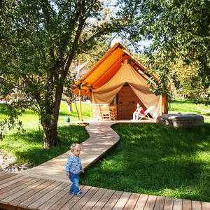 Tenda Prefabbricata con Bagno per Glamping, Hotel, Soggiorni Unici, Isolamento Termico, Riscaldamento e Raffreddamento, <span class=keywords><strong>Pronta</strong></span> per <span class=keywords><strong>Consegna</strong></span> Rapida - Product Image 1