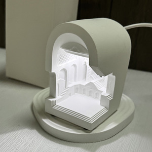 Lampe en plâtre YOGO Europe de luxe, design moderne et créatif, faite à la main, blanche, carrée, personnalisable, pour la décoration intérieure et l'étude - Product Image 6