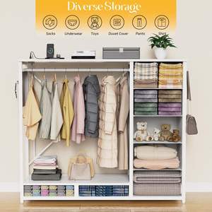 Cómoda de Almacenamiento <span class=keywords><strong>con</strong></span> 7 Cajones para Dormitorio Infantil, Color Blanco, <span class=keywords><strong>con</strong></span> Ganchos para Colgar Ropa - Product Image 4