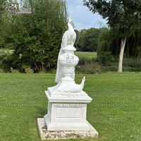 Statues de paon en marbre blanc sculpté TREVI, pierre naturelle, pour la décoration de jardin