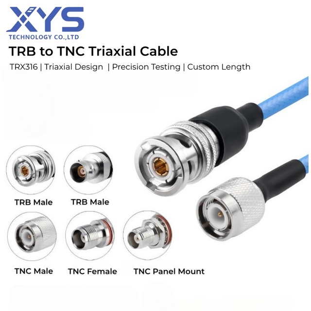 Custom Cable TRB to TNC Triaxial Test Cable Assembly TRX316 Low Noise 50 Ohms Double Shielded High Frequency Measurement Cable