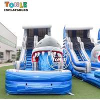 Toboggan aquatique gonflable de 18 pieds de haut pour location événementielle