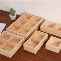 Ensemble de plateaux organisateurs en bois avec compartiments, boîte de rangement de bureau, décoration pour la maison et le bureau, étagère de comptoir, boîte à grain de bois