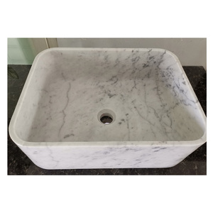 China Wholesale Super Quality Square Natural Stone <strong>Hand</strong> <strong>Wash</strong> Basin Italian Carrara White Marble Basin <strong>Set</strong> - Product Image 3