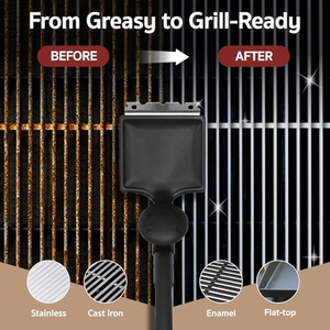 Brosse de nettoyage de barbecue sans poils, compatible vapeur, avec grattoir 4-en-1 en acier inoxydable – Outil de nettoyage de barbecue et grattoir - Product Image 2
