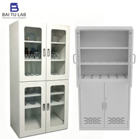 Armario para utensilios de laboratorio con rejilla de secado desmontable, estructura de acero anticorrosión, para laboratorio biológico y microbiológico.