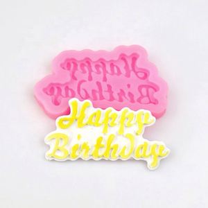 Moule en silicone 3D pour chocolat, forme nuage et mots Joyeux Anniversaire, pour dentelle sucrée, décoration OEM/ODM - Product Image 1