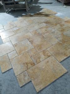 Chải bề mặt mô hình pháp thiết kế Vàng Vàng <span class=keywords><strong>travertine</strong></span> sàn gạch pavers - Product Image 6