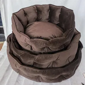 Vuilebestendig Hondenbed, Duurzame Hondenkennel Nieuw Warm Hondenbed Zacht Comfortabel Luxe Pluche Huisdierenkussen, Hondenbed Rond Kattenbed