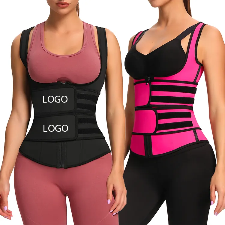 HOT SALE New Custom Logo Adjustable Compression Belt Women Lose Weight Body Shaper 100% Latex Waist Trainer Vest