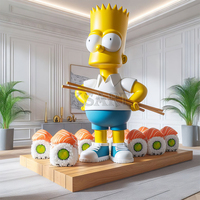 Les Simpsons Statue Sushi Décorations Personnalisées Grand Dessin Animé Poupée Modèle Animation Oeuvre Restaurant Hôtel Restaurant Bienvenue