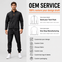 Conjunto Deportivo Rompevientos de Dos Piezas para Hombre con Cierre, Chaqueta y Pantalones Acampanados de Poliéster y Nailon, Personalizable para Escuela