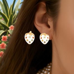 E295-E180-0462B Pendientes de Moda con Diseño de Frutas, Chapados en Oro con Circonita, Aleación de Zinc - Regalo - Product Image 3
