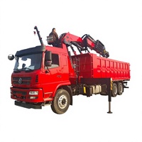 Camion-grue articulée SHACMAN 6x4 de 20 tonnes, hauteur de levage de 16 m, plateau de chargement de 8,5 m, grue pliante à vendre