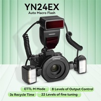 YONGNUO YN24EX 24EX TTL Macro Ring Flash LED Macro Flash Speedlite con 2 uds Flash Head para Canon