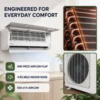 Climatiseur hybride mural à double alimentation solaire 12000 BTU, kit complet, refroidissement uniquement, prêt pour batterie 48V, usage domestique