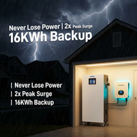 Système d'énergie solaire domestique Split IP65 12KW Growatt SPF onduleur hors réseau HiFan 16KWh LiFePO4 batterie au sol Kit complet