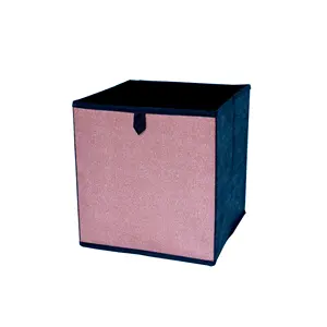 Panier de rangement pliable en tissu à paillettes roses, boîtes de rangement Non tissées, Cube de rangement artistique pliable