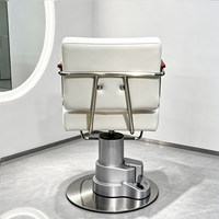Fauteuil de Barbier Haut de Gamme en Cuir Élégant avec Pompe Hydraulique Professionnelle et Repose-Pieds Amovible pour Salons ; Fauteuil Électrique Inclinable et Pivotant