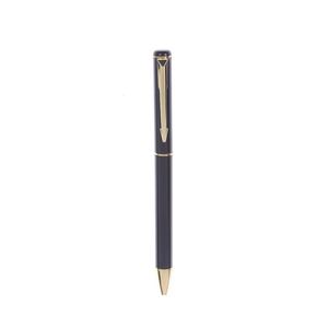 Bolígrafo de Metal con Clip en Forma de Flecha y Detalles en Negro Brillante y Dorado, Bolígrafo de Firma con Logotipo Personalizado para Oficina, Hotel, Regalo Promocional Corporativo - Product Image 1