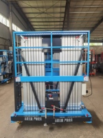 Peralatan Pengangkat Hidrolik Portabel SJYL0.1 9 Struktur Aluminium Alloy Tiang Ganda 100kg Platform untuk Operasi Udara