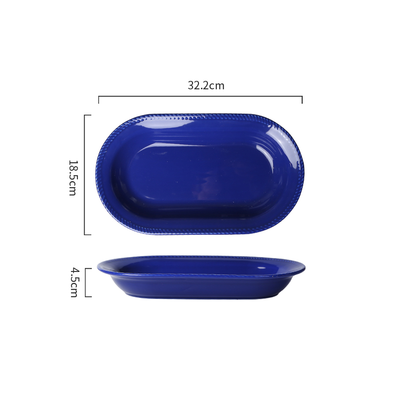 12.6 inch oval plate